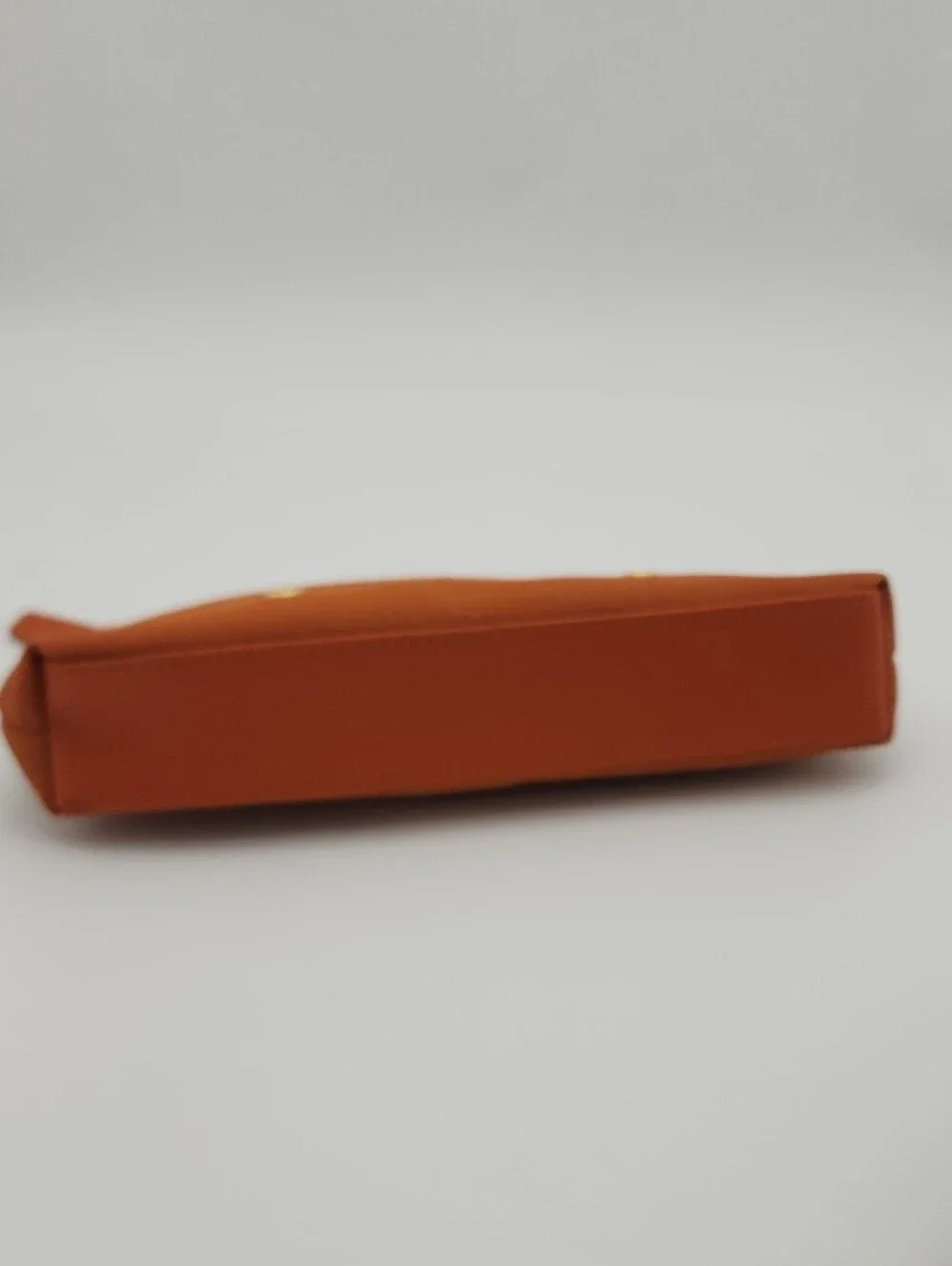 Estee Lauder Sleek Burnt Orange Zip Pouch with Gold Grommets
